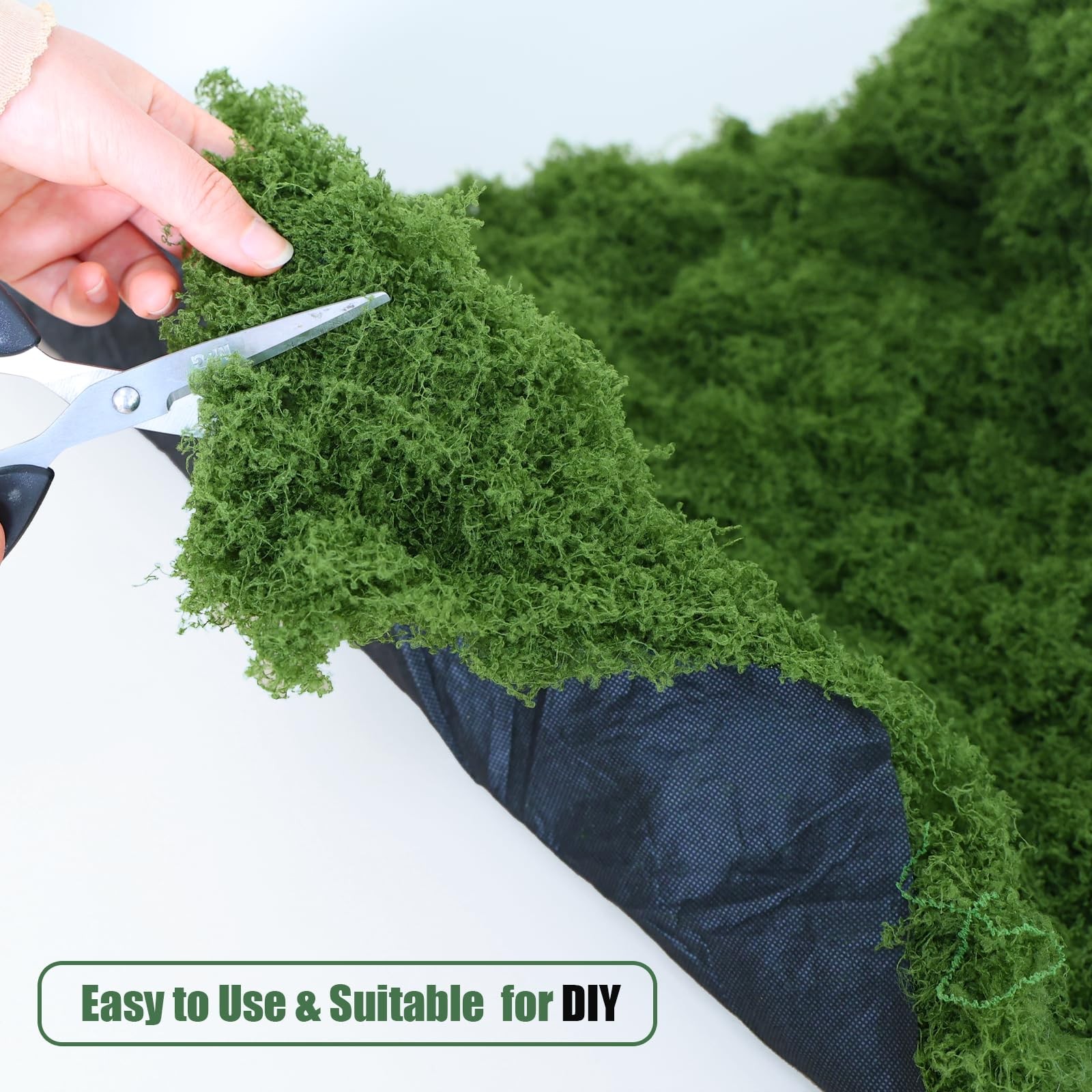 Fake Moss Rug Artificial 39.4×39.4 Inch Faux Fairy Garden Decor 100x100cm