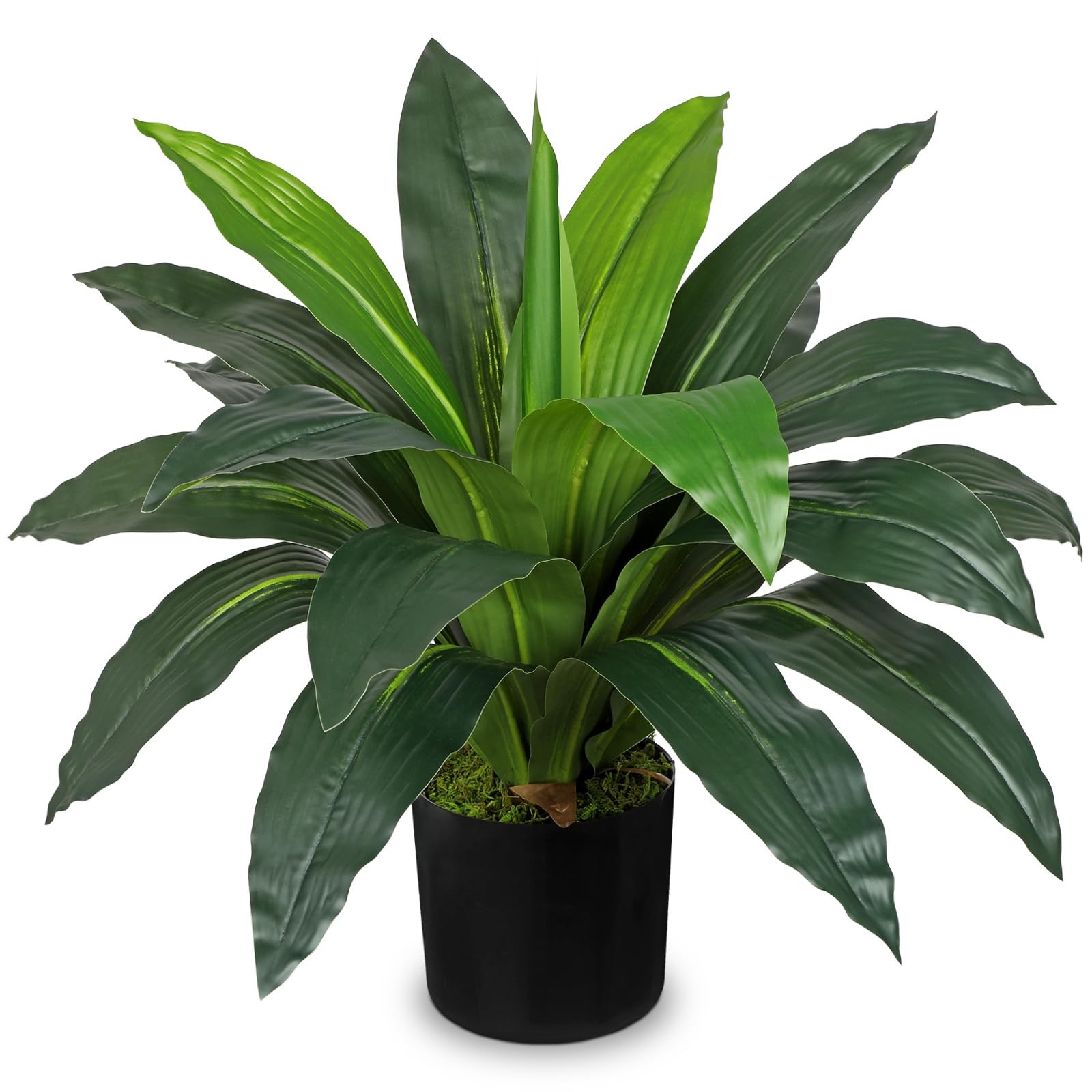 Faux Plants 17 Inch Dracaena Artificial Indoor Yucca Potted 19 Leaves 1 PC