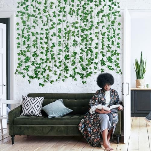 12 Pack 84ft Fake Ivy Vines Artificial Hanging Greenery for Home Wall Decor