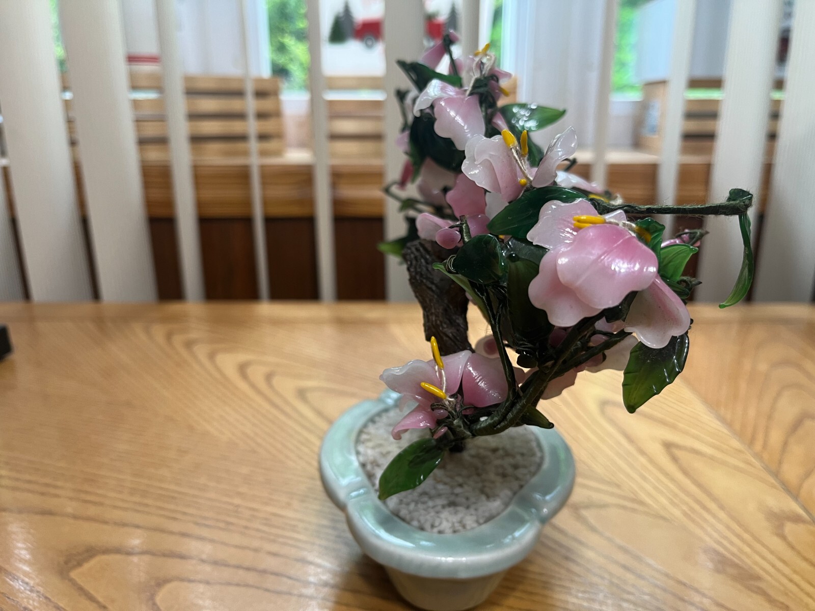 VINTAGE ARTIFICIAL BONSAI TREE/ CHERRY BLOSSOM IN POTTERY BASE