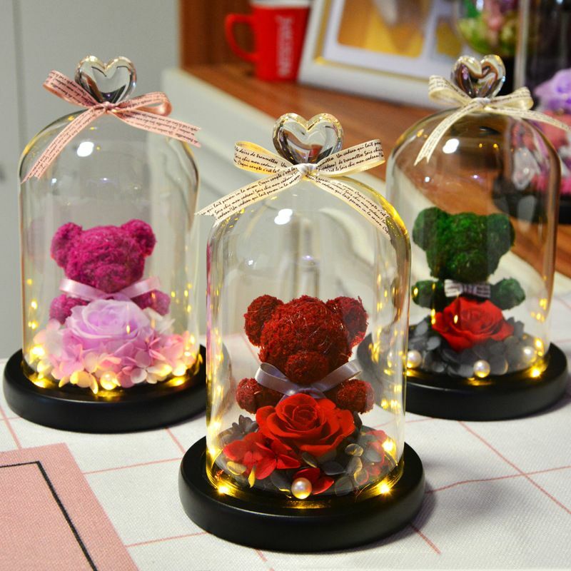 Eternal Rose Lovely Bear Wedding Mother Valentine Day Gifts For Women I Love You