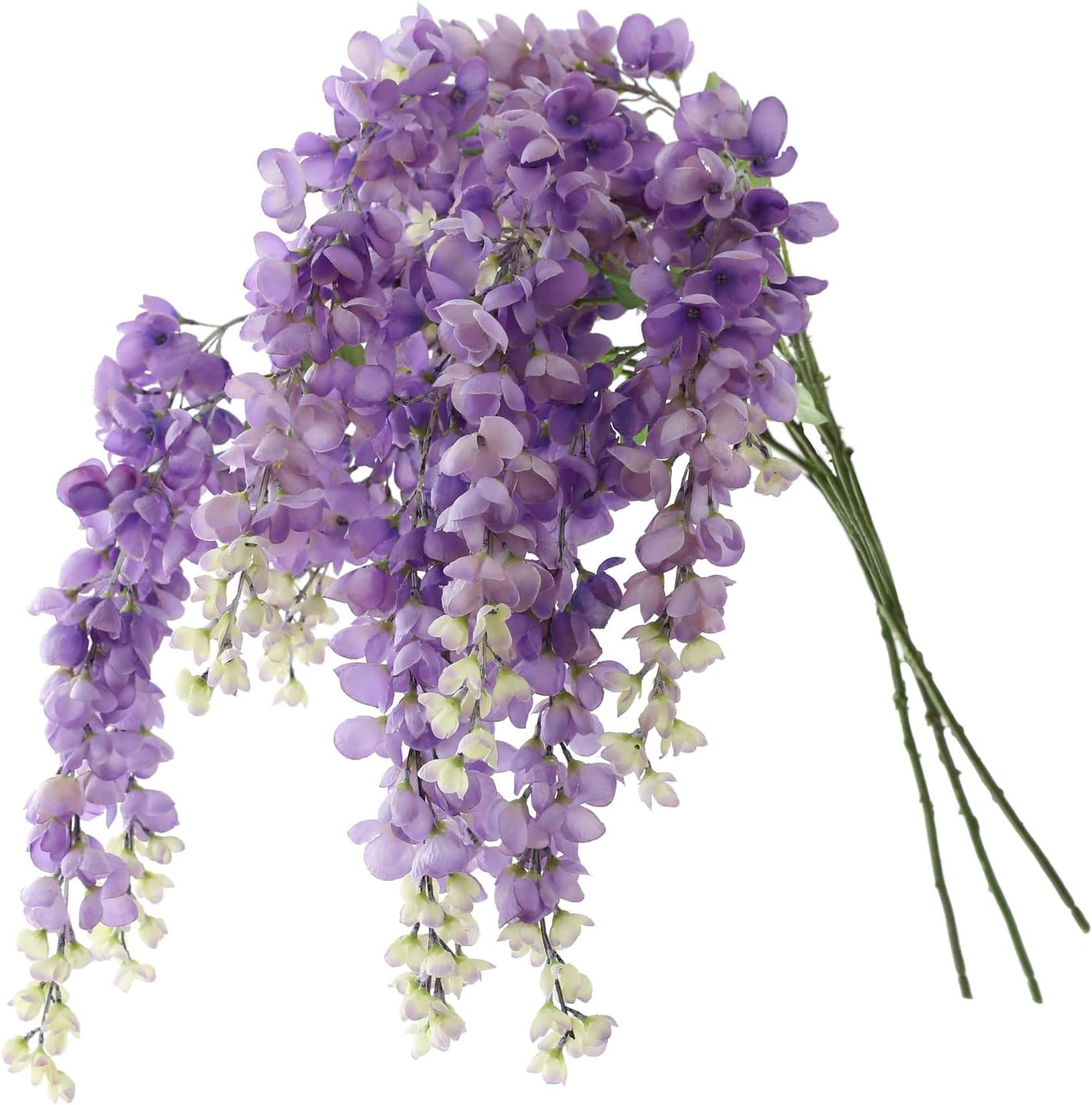 Silk Purple Wisteria Garland – 40” Artificial Flowers for Home & Wedding Decor