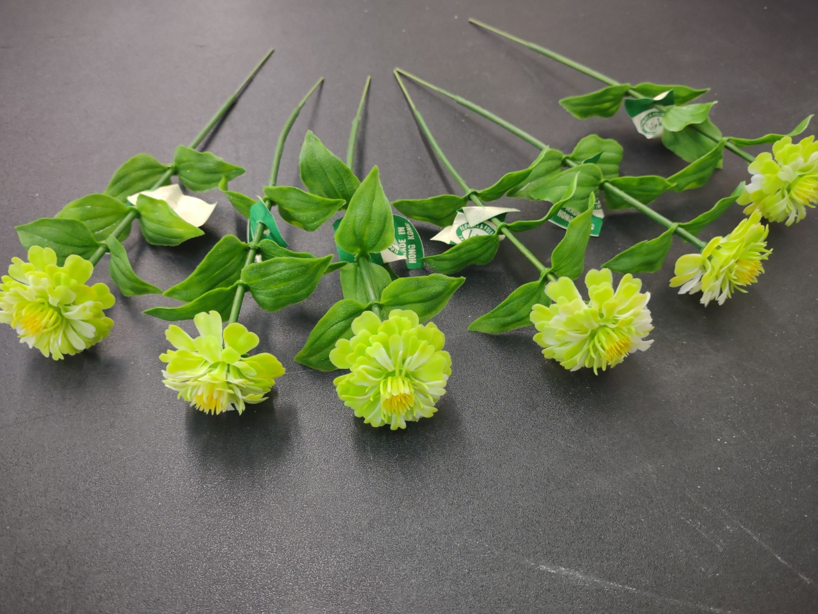 24 Pieces Vintage Poly Flower Stems from the 1960s & Early 70s, New with Tags