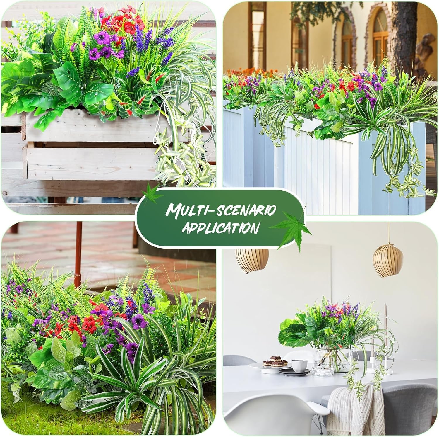 Maintenance-Free 14 Bundle Faux Plants – Perfect for Garden and Patio Beauty
