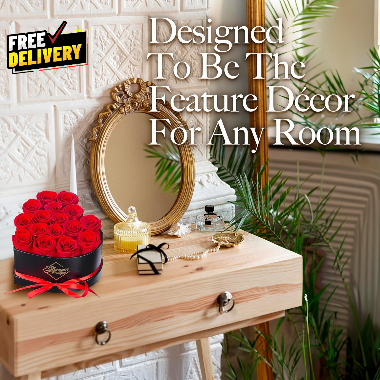 16 Forever Roses Heart Box Preserved Flowers Gift Red Valentine Anniversary