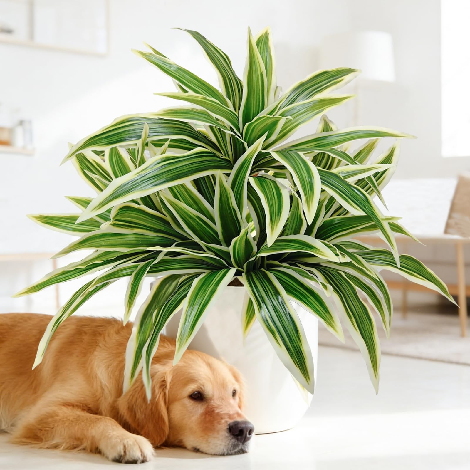 New Best Fake Ferns, Faux Outdoor Plants UV Resistant,3D Real Touch Total 80