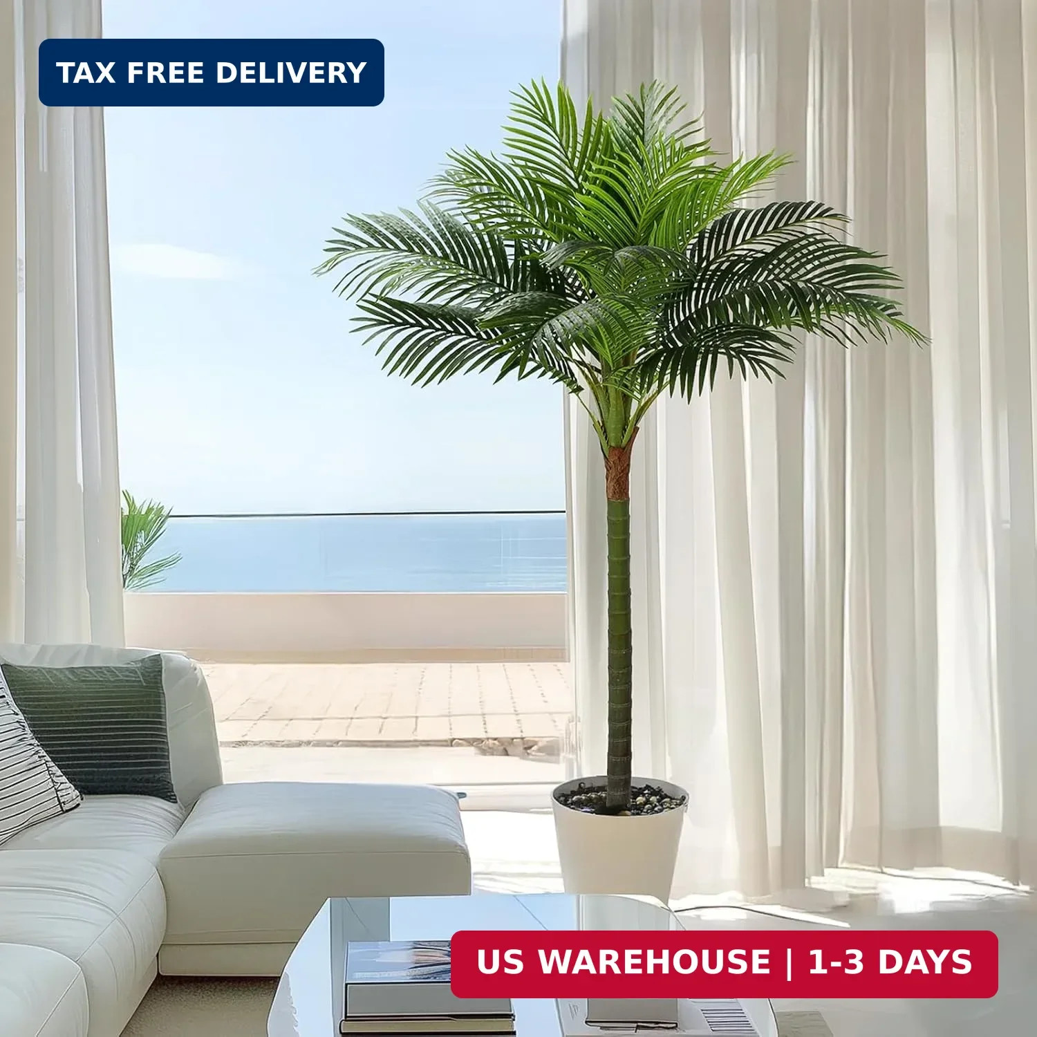 Palm Tree Artificial Tropical Plant 6FT Tall Faux Plants Indoor Fake Floor Plant