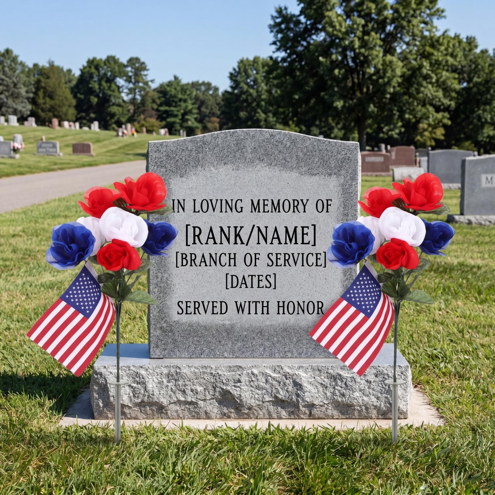 24 Bundles 4th of July Patriotic Artificial Flowers Bulk Red Blue and White F…