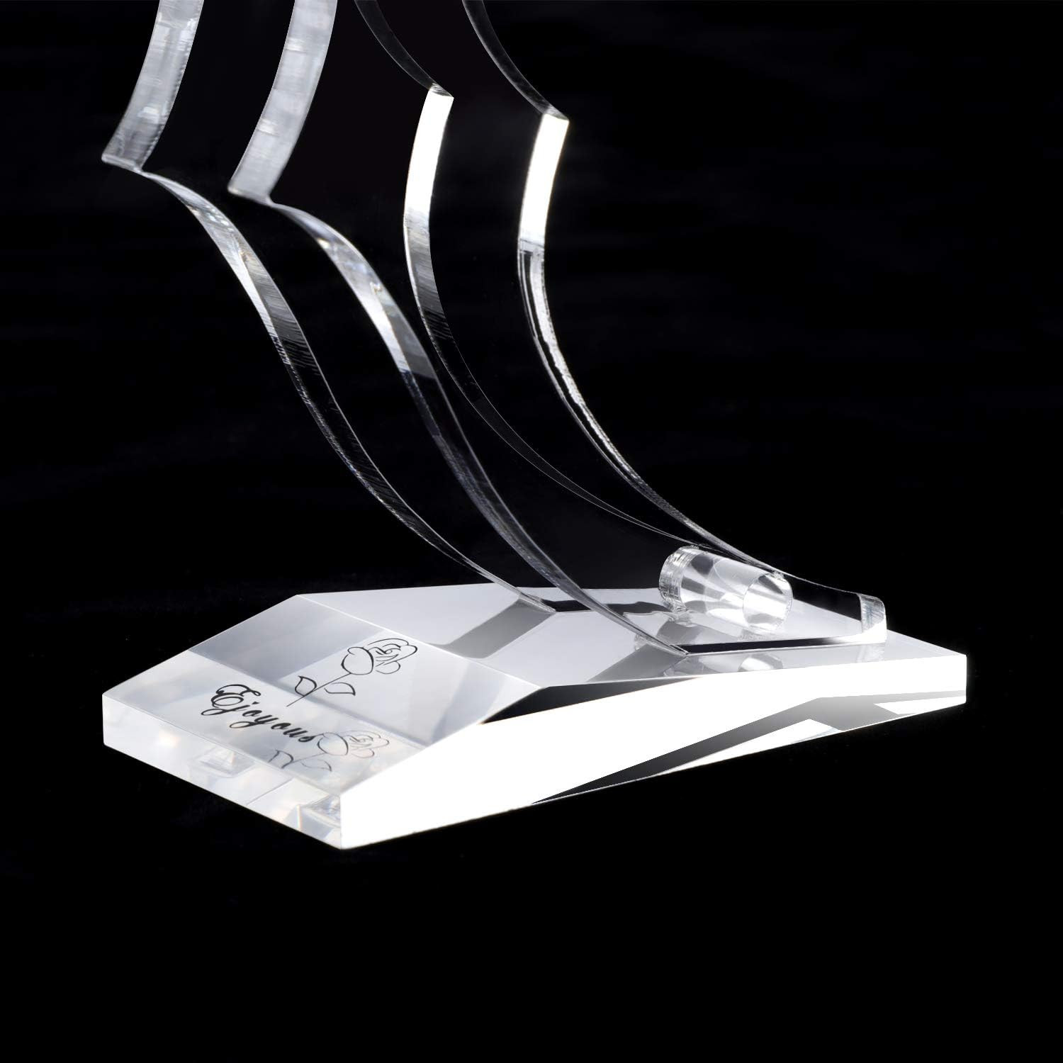 Gold Rose Display Stand, Acrylic Rose Holder for 24K Gold Dipped Rose, Plastic S