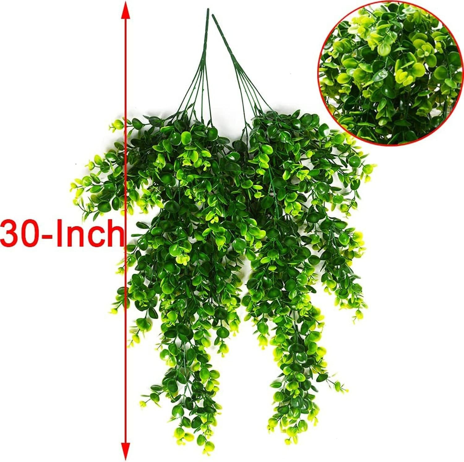 Vibrant Faux Eucalyptus Vines – Set of 4 for Effortless Home and Garden Style