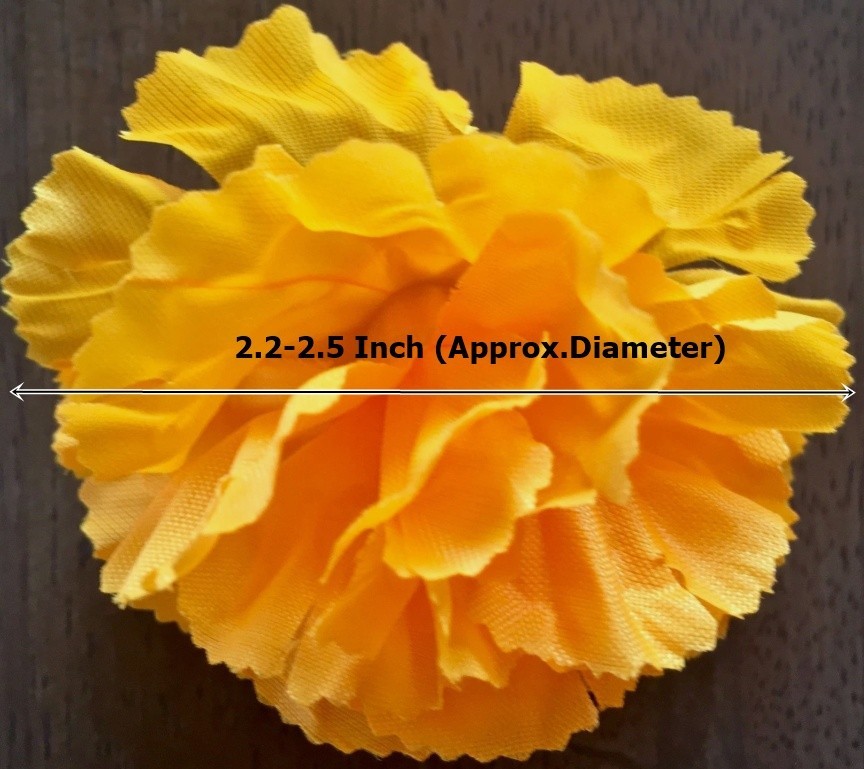50pcs. Yellow Color Marigold Flower Thai Hindu Garland Worship Holy Spirit Craft