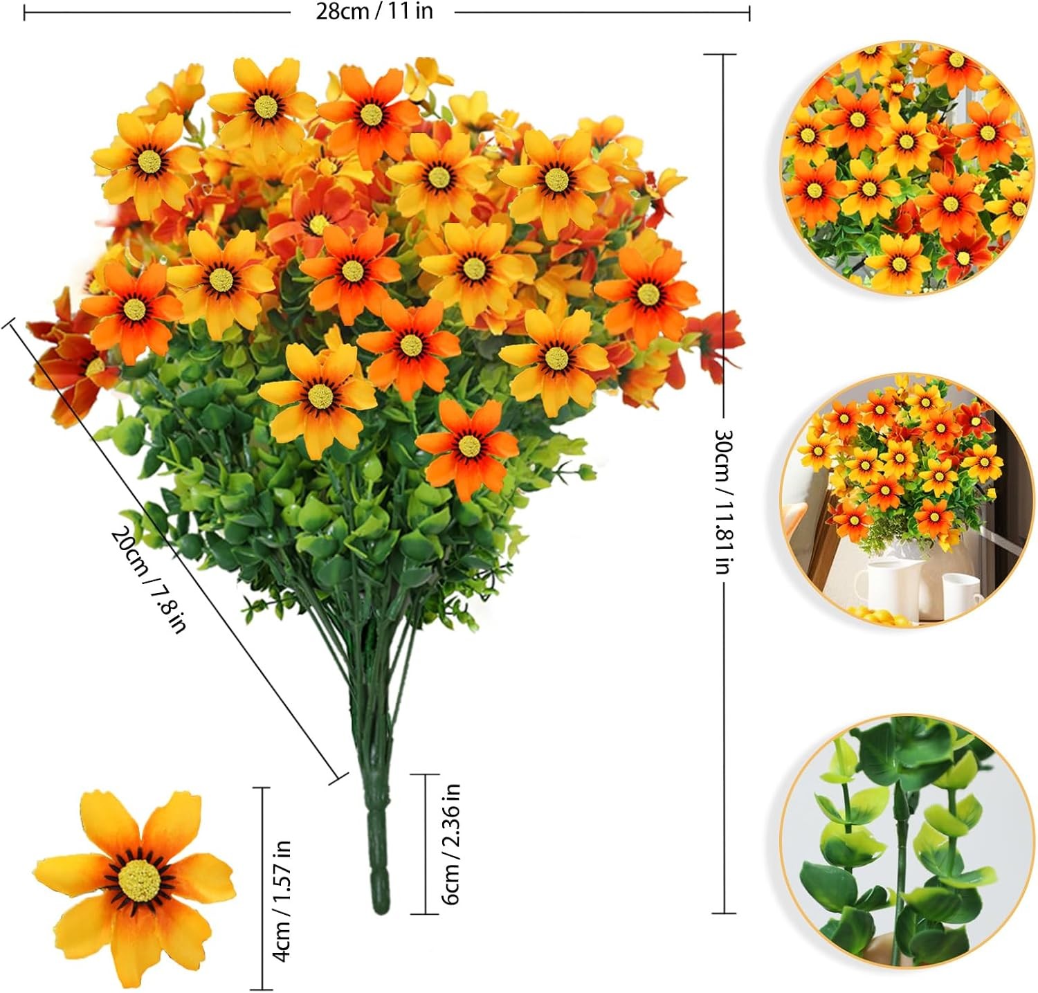 Artificial Flowers for Outdoors, Durable UV Resistant Artificial Outdoor