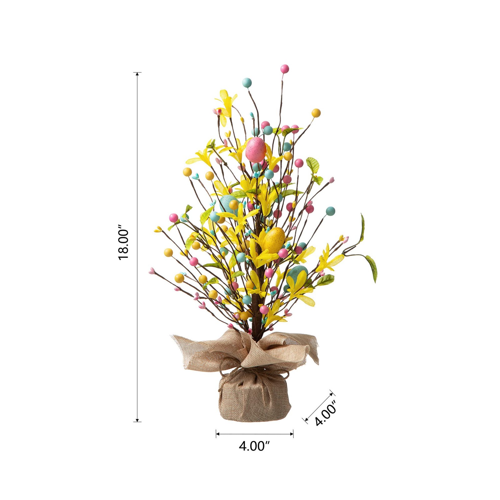 18″ Easter Eggs Table Tree Decor Artificial Blossom Tabletop Centerpiece