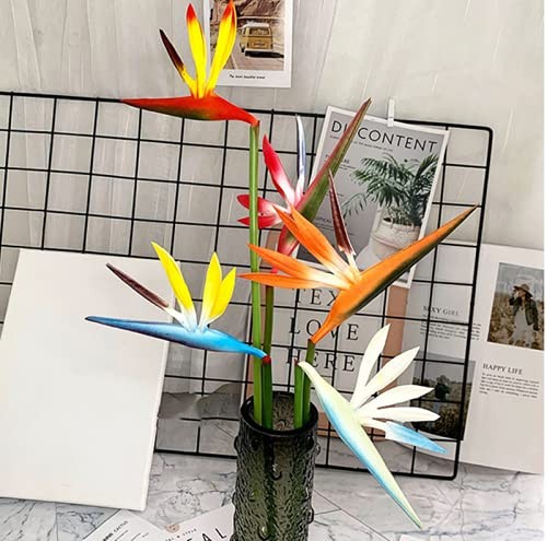 Multicolor Artificial Flowers Bird Of Paradise 23 Inch Permanent Bouquet 6 PCS