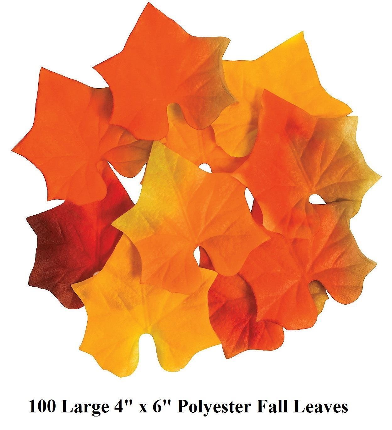 100-PC Large 4″x6″ Realistic Look Polyester Fall Leaves Decorative Accents #592