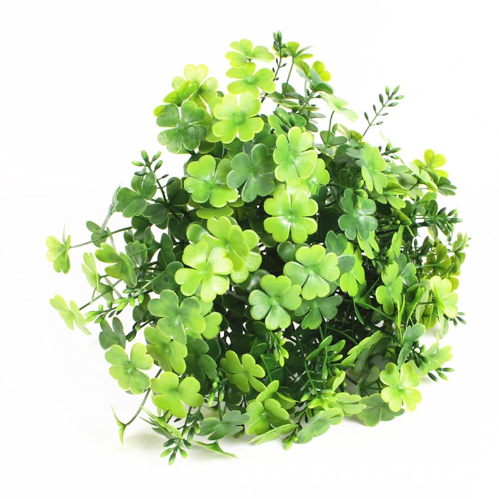 5 PCS Artificial Shamrock Flower Bush Fake Clover Plants for St Patricks Day,…