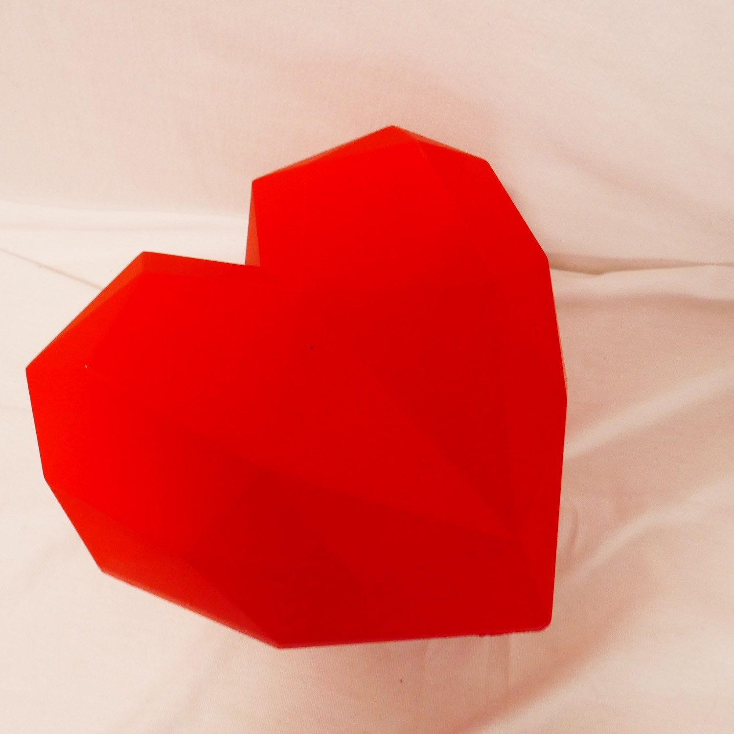 special handmade geometric heart box and plush rose flower for valentine’s day