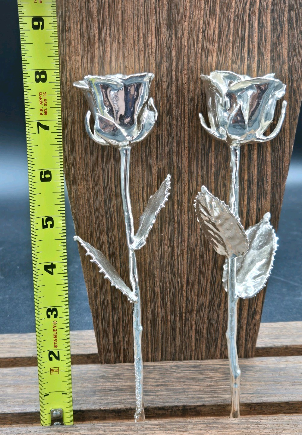 Two Real Roses Dipped In Silver