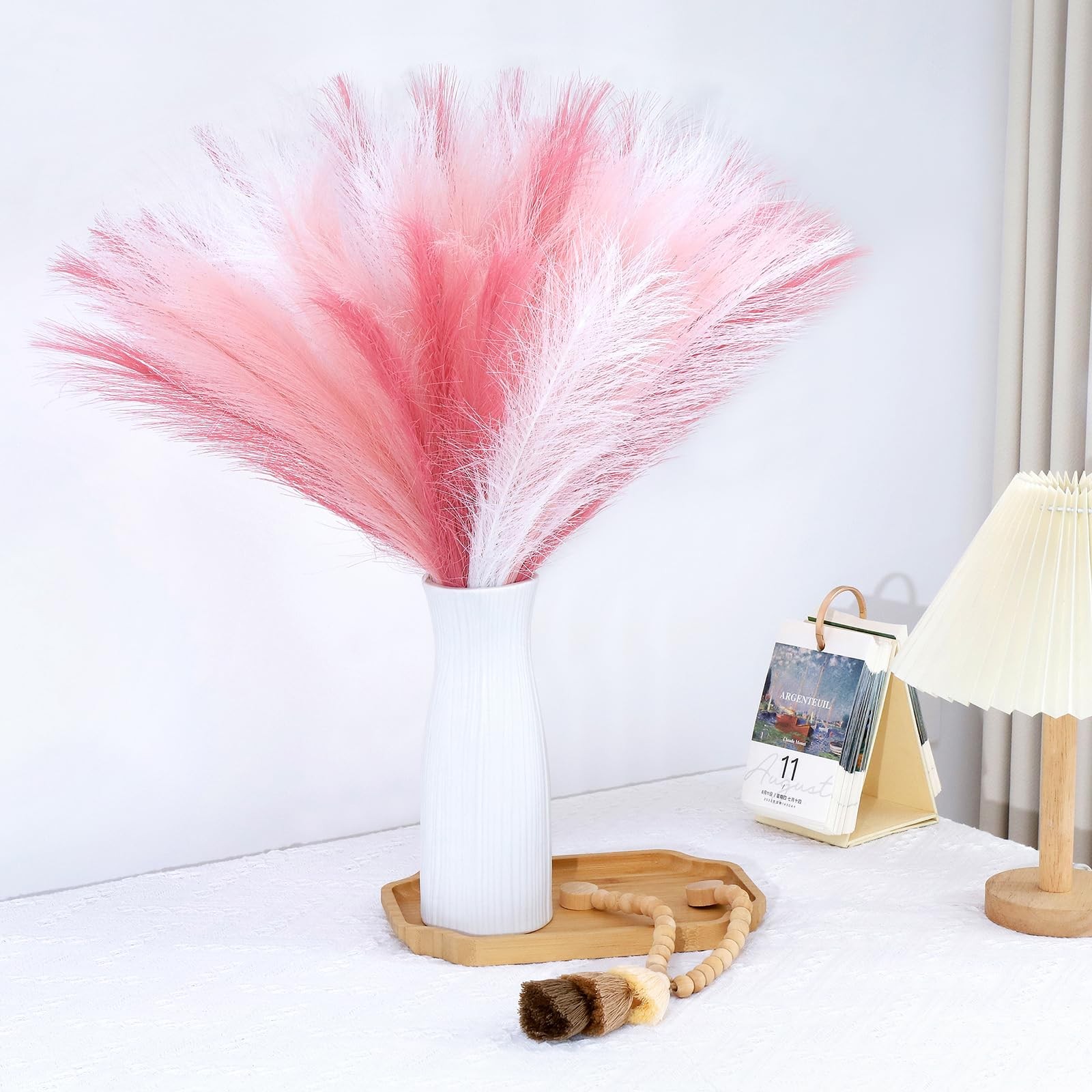 Pink Pampas Grass Decor Faux Pampas Grass Bulk Small Vase Filler Pompas 30PCS
