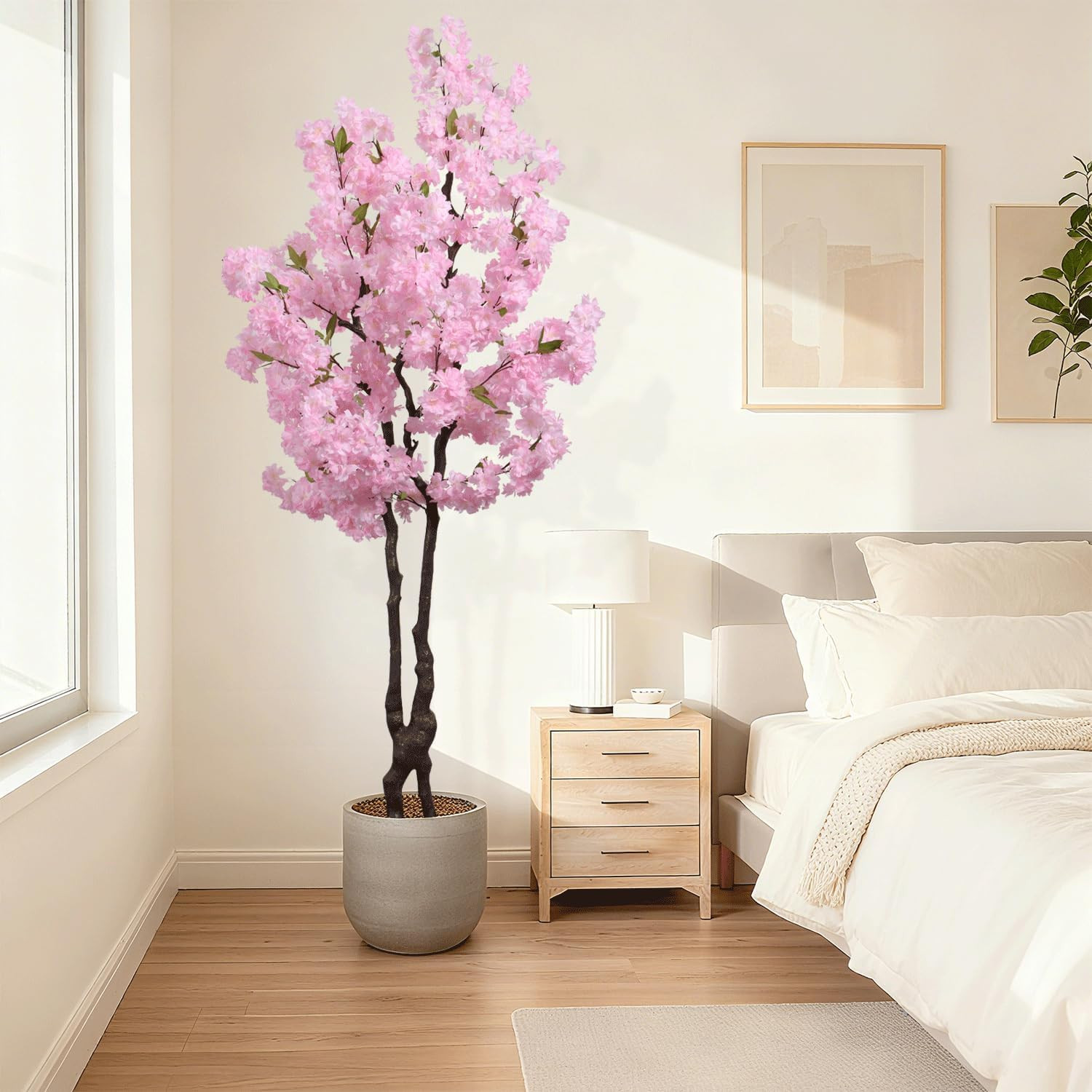 6Ft Faux Pink Cherry Blossom Tree – Realistic Artificial Sakura Decor