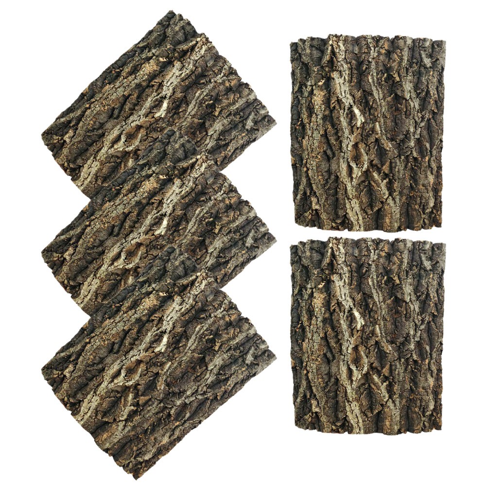 5Pcs Natural Cork Bark Sheets for Aquarium Reptile Climbing Wall Decor
