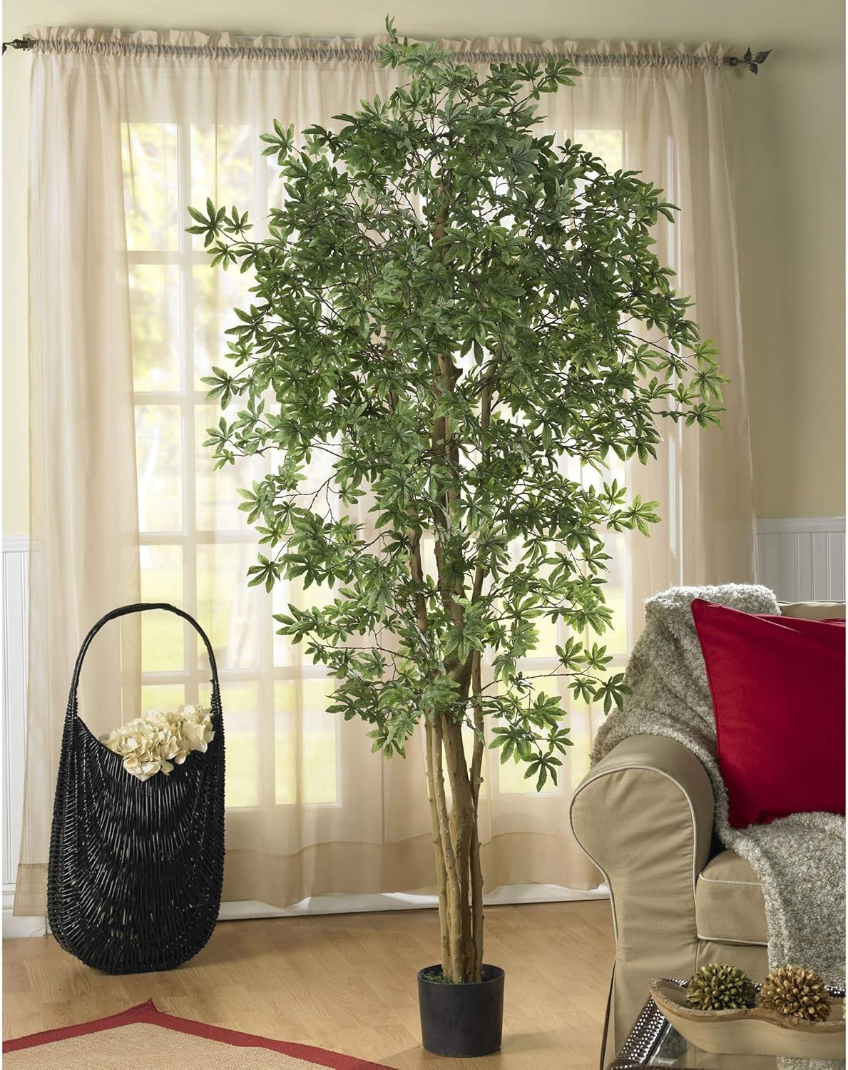 Lifelike 6Ft Japanese Maple Silk Tree for Home or Office Decor