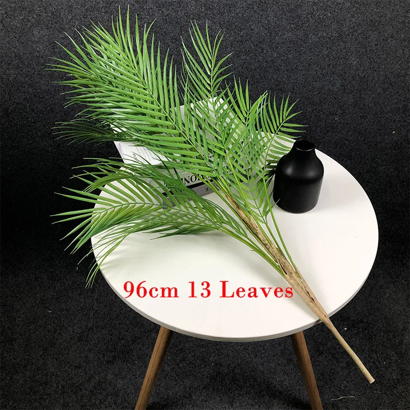 125cm Large Artificial Palm Tree Tropical Plants Branch Plastic Fake Leaves…