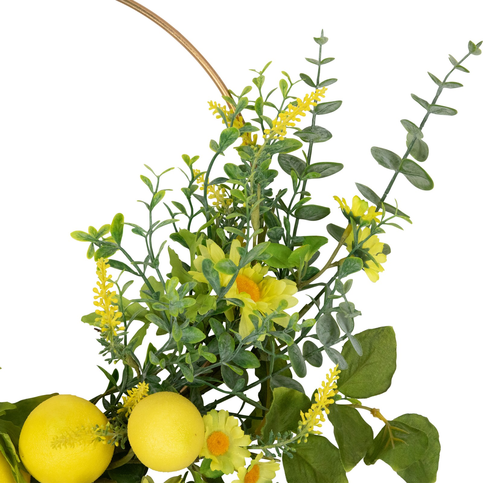 Northlight Lemon and Daisy Springtime Half Wreath – 22″ – Yellow