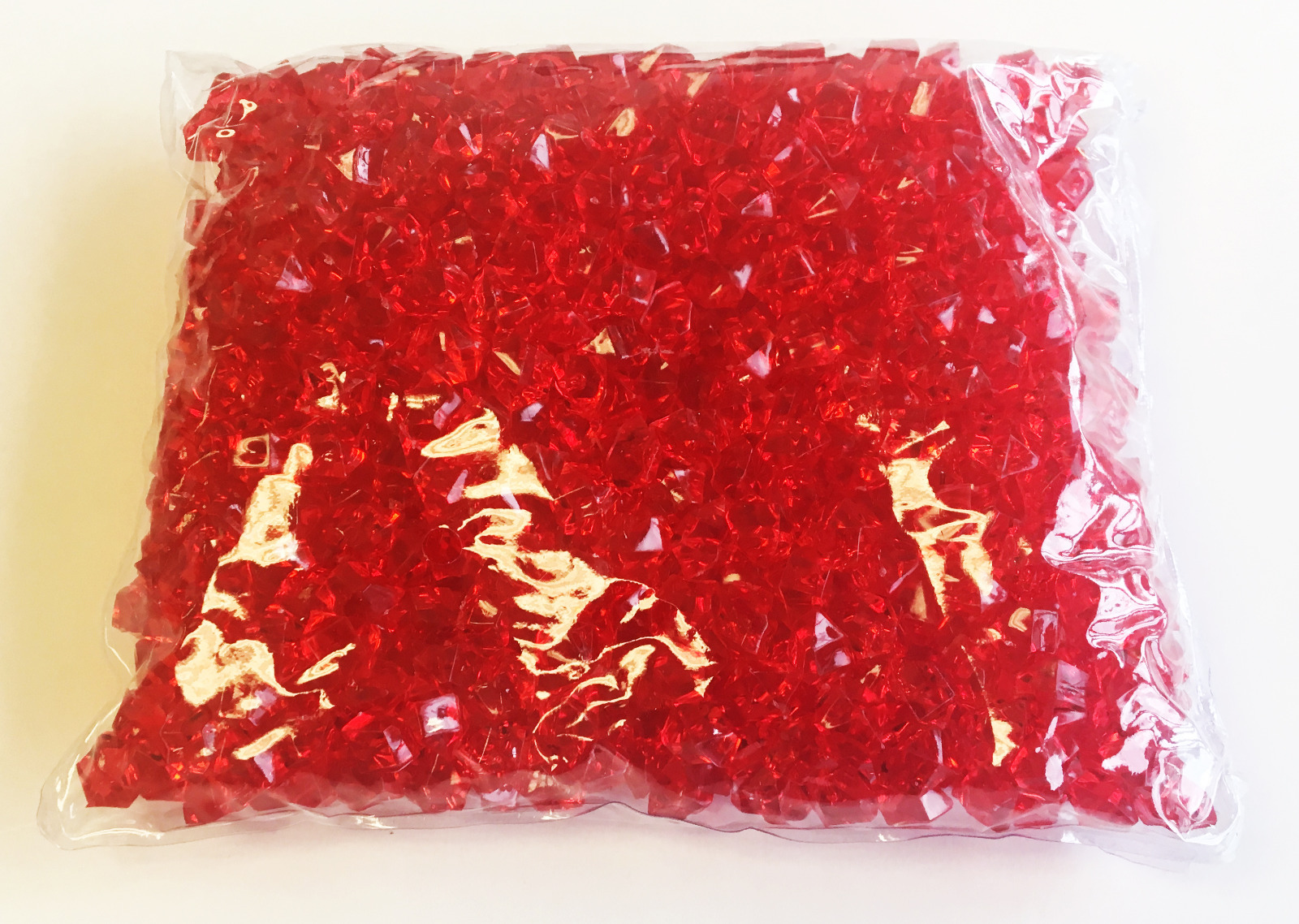 8 Lb. Crystal Acrylic Ice Rock Vase Gems or Table Scatters (Small 1.5cm Red)