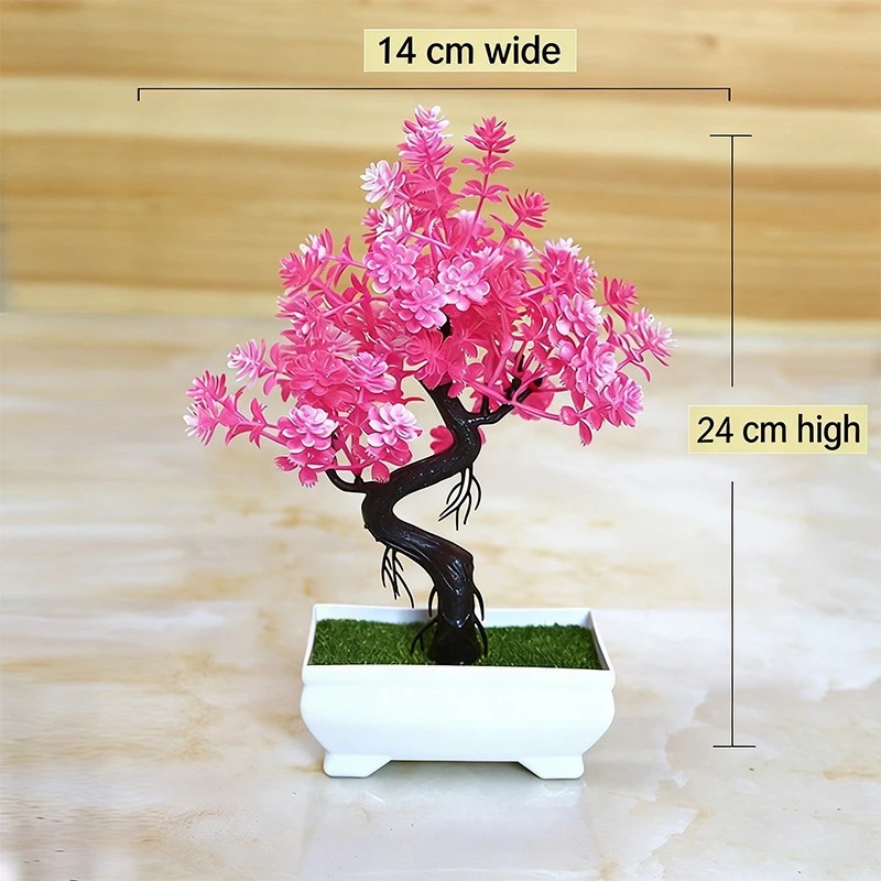 1pc Artificial Bonsai Plant Fake Flower Tree Potted Table Decor – NEW