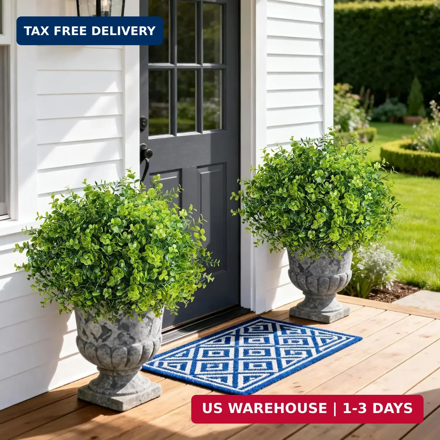 Artificial Faux Outdoor Plants for Spring Summer Decoration, 12 Bundles Fake Pla