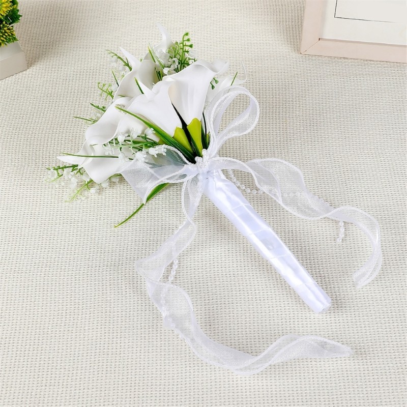 Gorgeous Silk Flower Handheld Bouquet Artificial Callalily Wedding Decoration