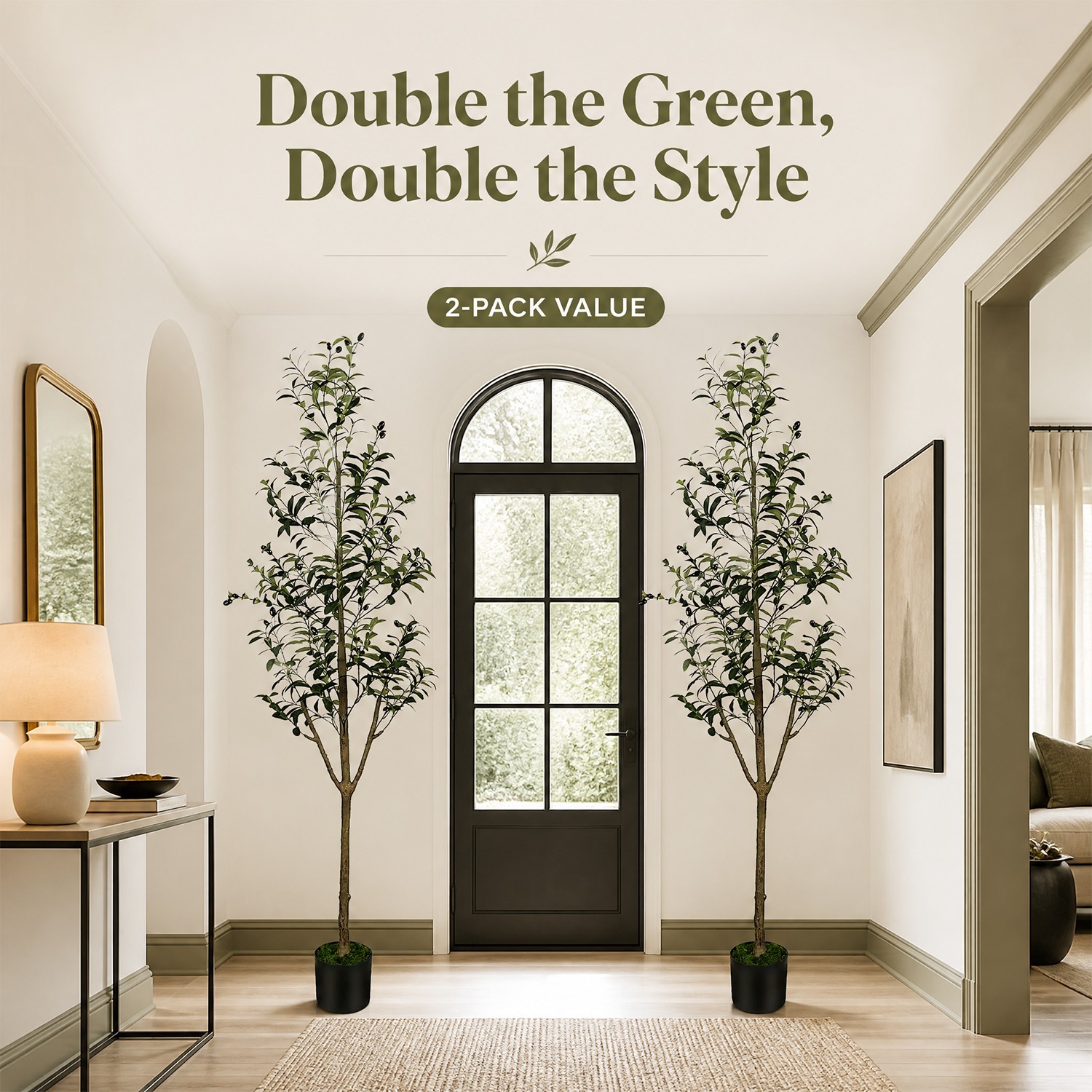 180cm Detachable Artificial Olive Tree Lush Leaves Potted Plant for Home Decor