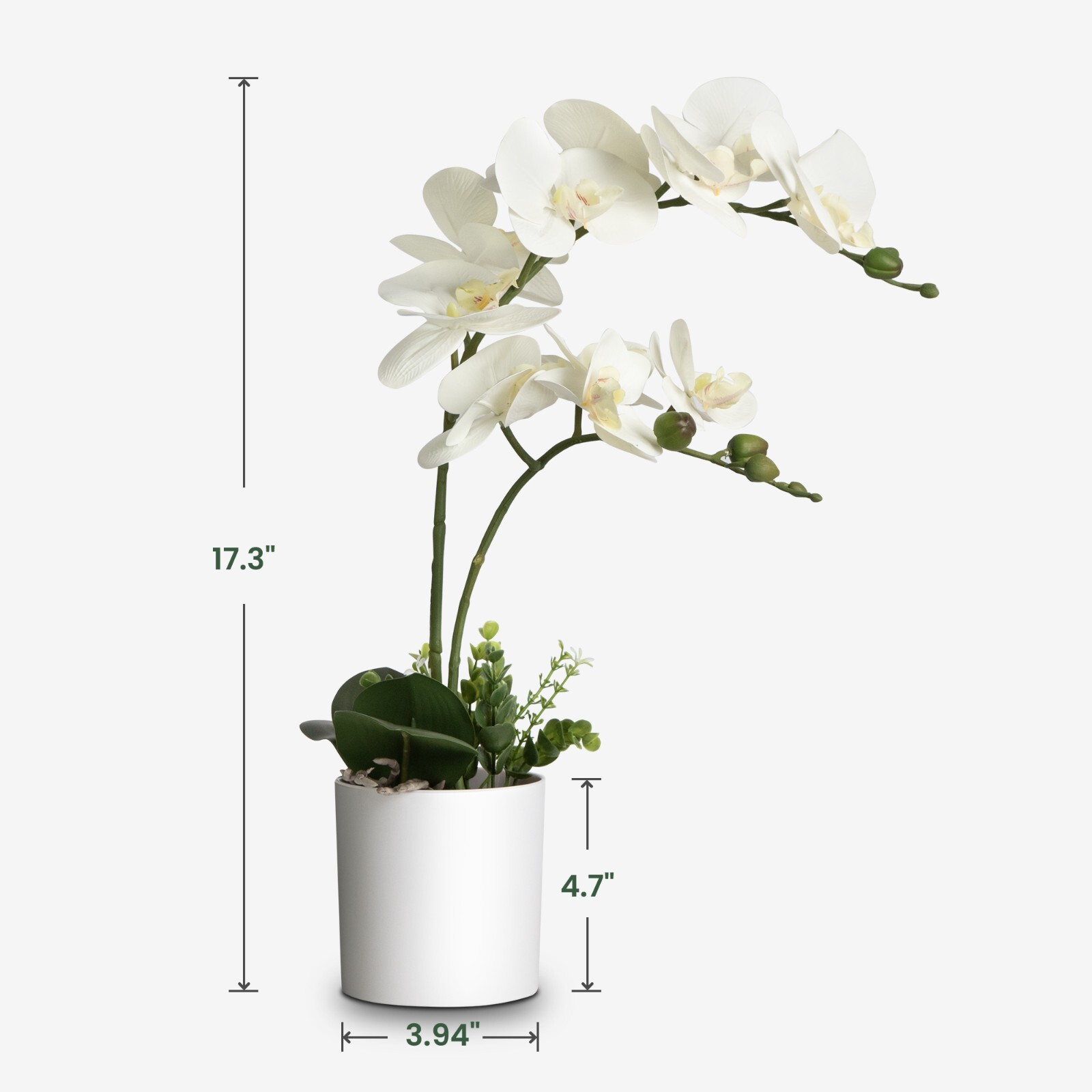 Artificial Orchid Flowers Potted in Ceramic Pot