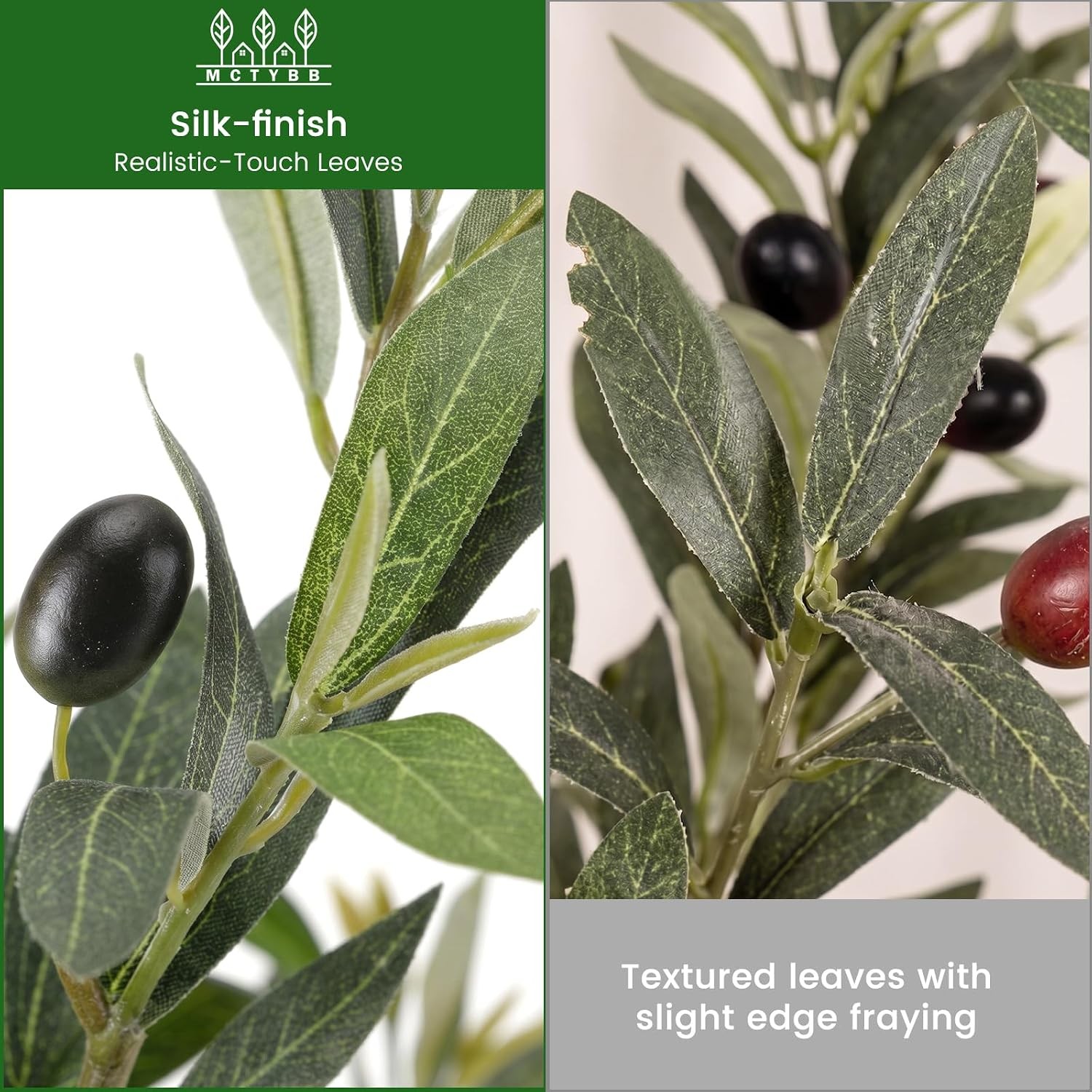 Olive Trees Artificial Indoor,Fake Olive Tree 6FT Tall 1Pack with White Planter,
