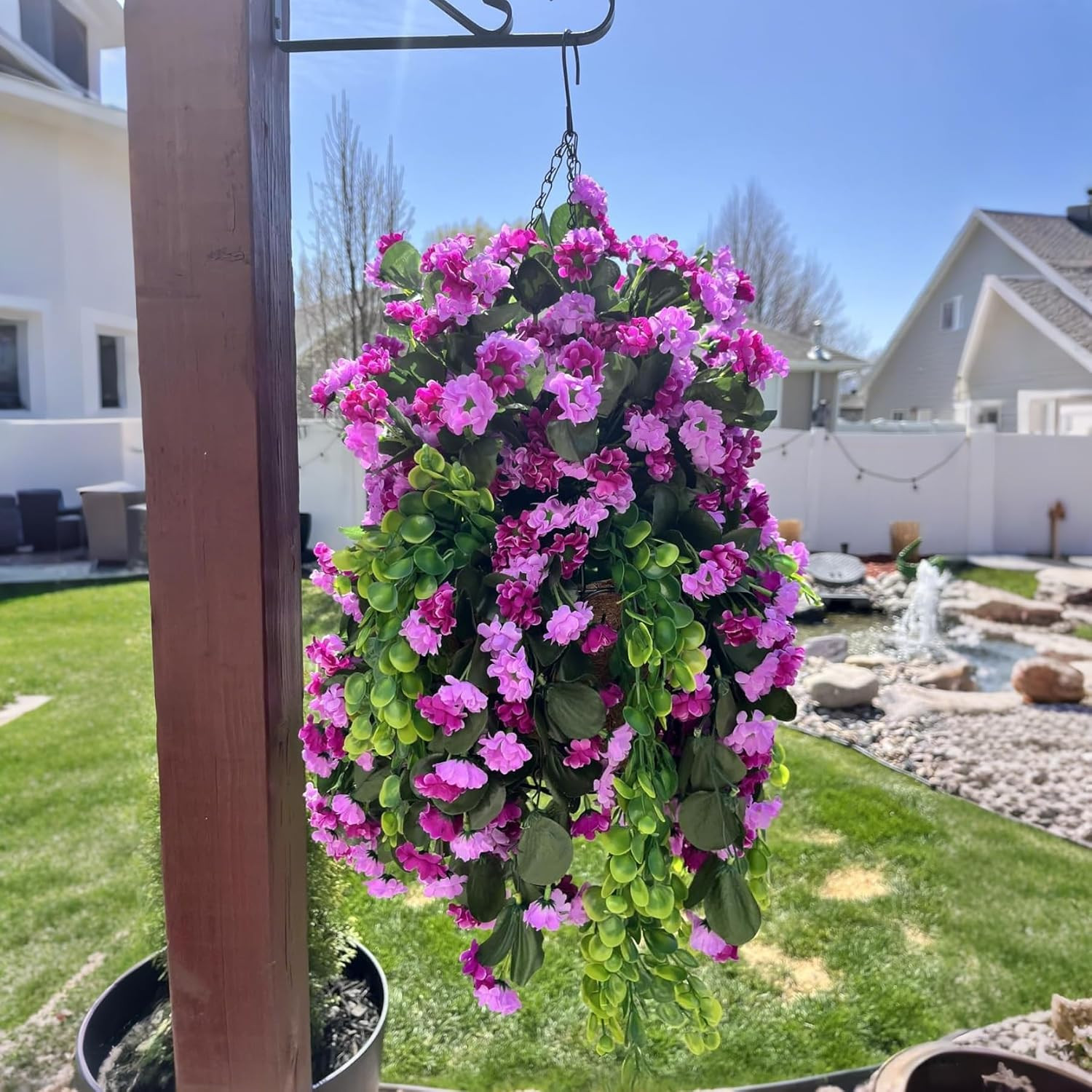 Artificial Daisies Hanging Baskets for Home Garden Patio Spring Decor