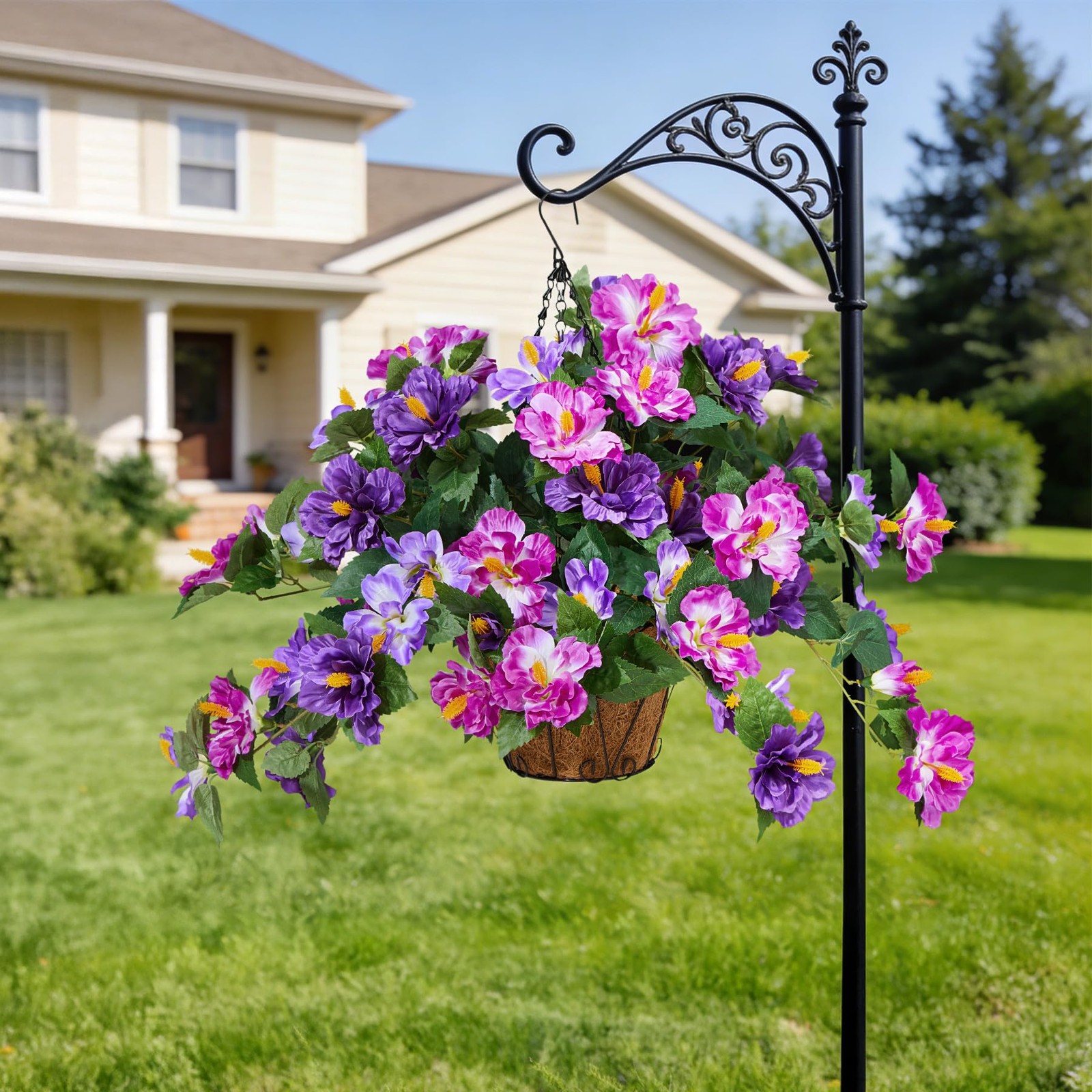 Artificial Flowers for Outdoors Indoors,2 Big Bunches Fake Hibiscus with Real…