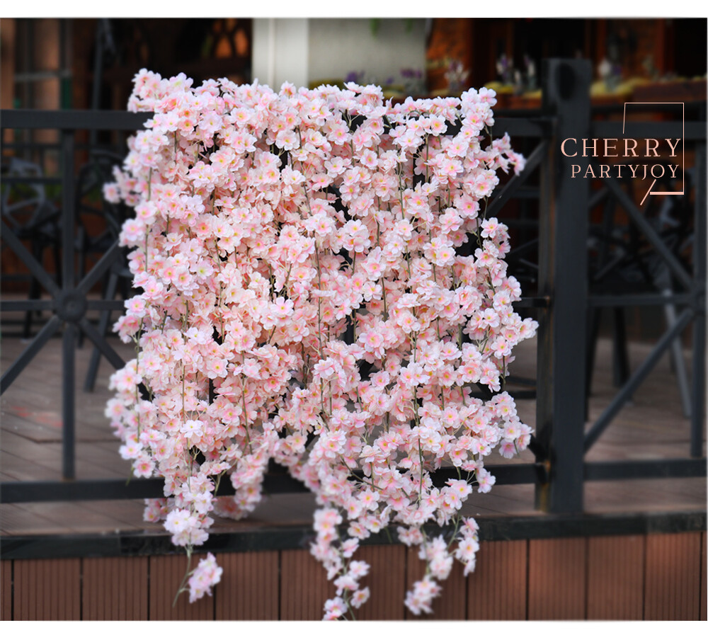 2 Pack Artificial Rose Vine Cherry Blossom Garland Flower Hanging Wedding Party