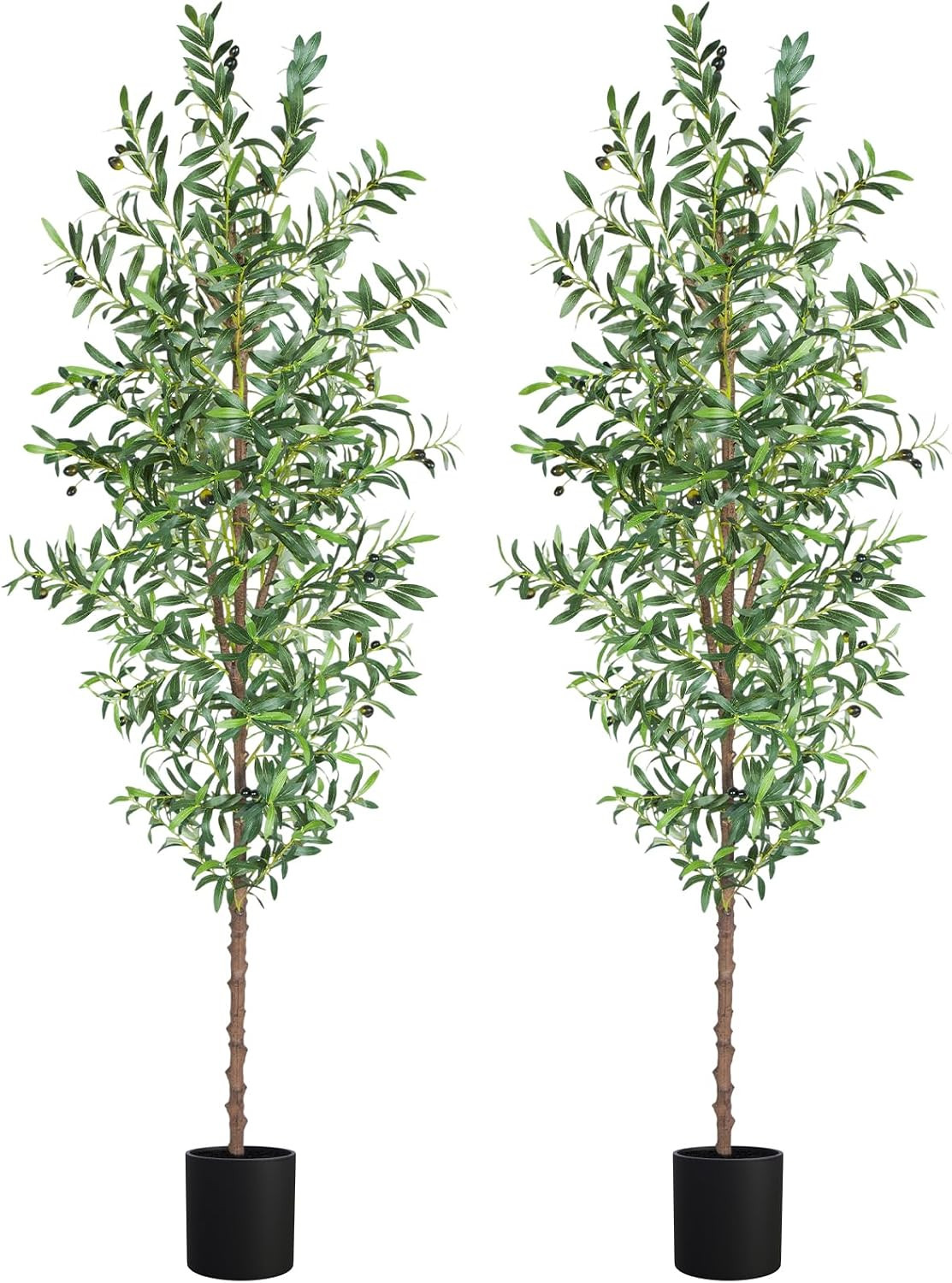 Artificial Olive Tree, 6FT Tall Faux Olive Trees 72In Outdoor Fake Potted Silk P