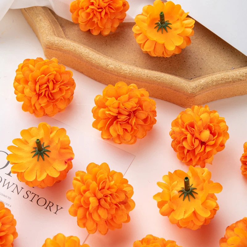 100PCS Artificial Silk Hydrangea Flower Heads for Wedding Party Home Decor