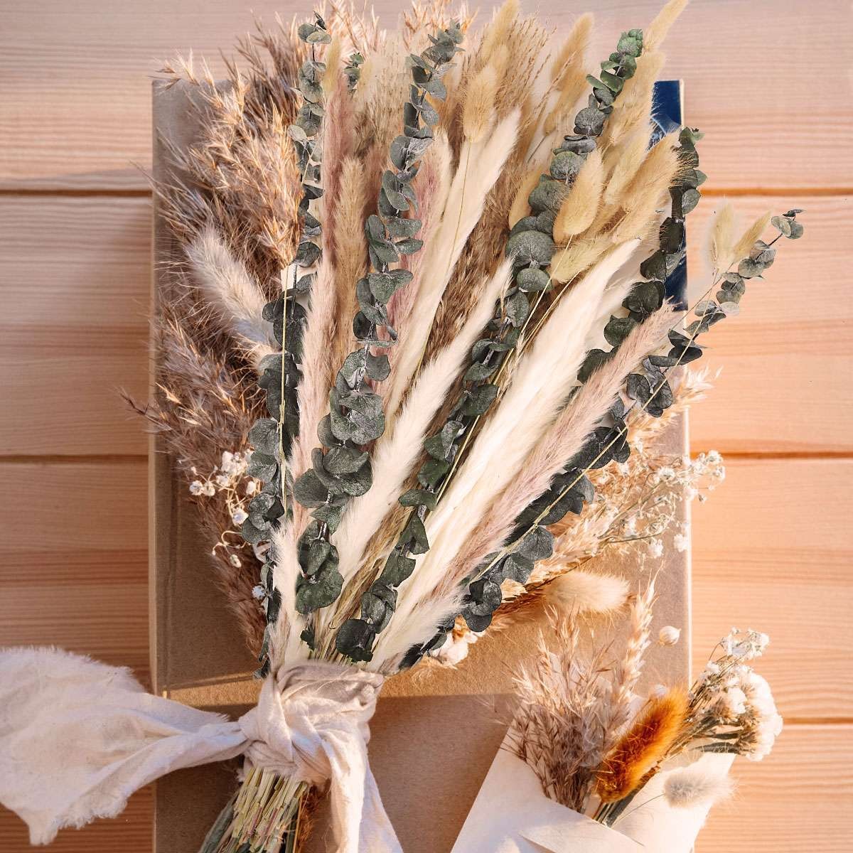 110 PCS Set Dried Pampas Grass Bunny Tails Dried Flowers Boho Flowers Home Decor