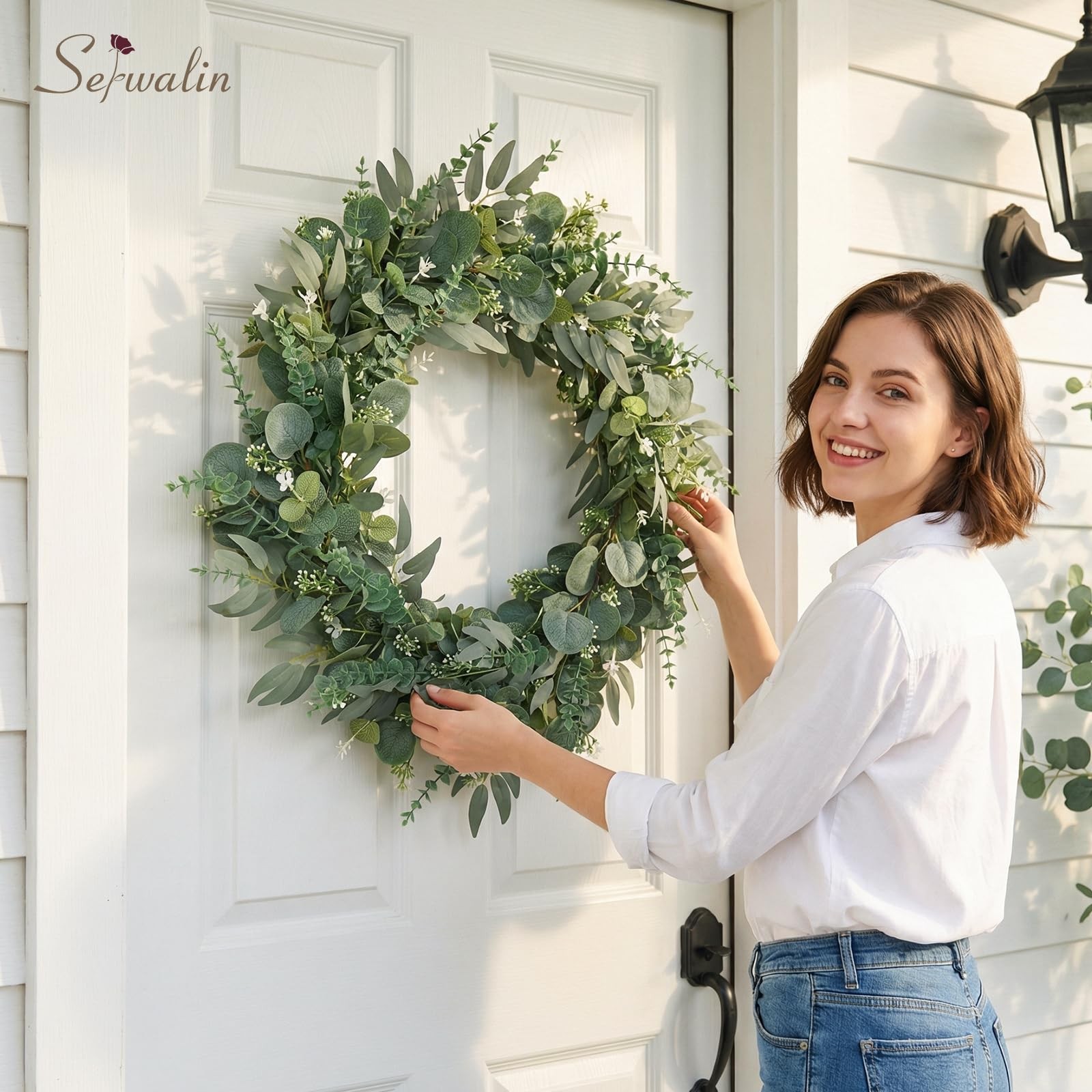 35pcs Artificial Mixed Eucalyptus Stems Leaves Bulk, 4Kinds Fake Greenery Sil…