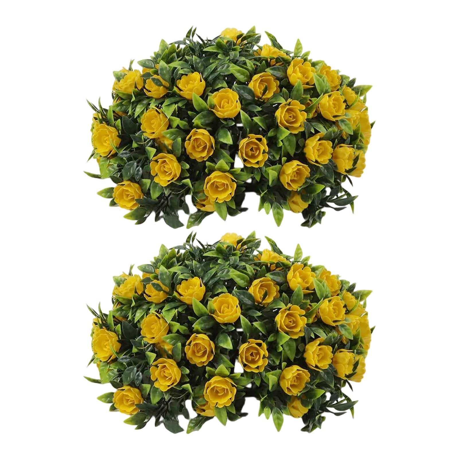 Set of 2 Faux Plant Balls Artificial Flower Balls 25cm for Hanging Decoration