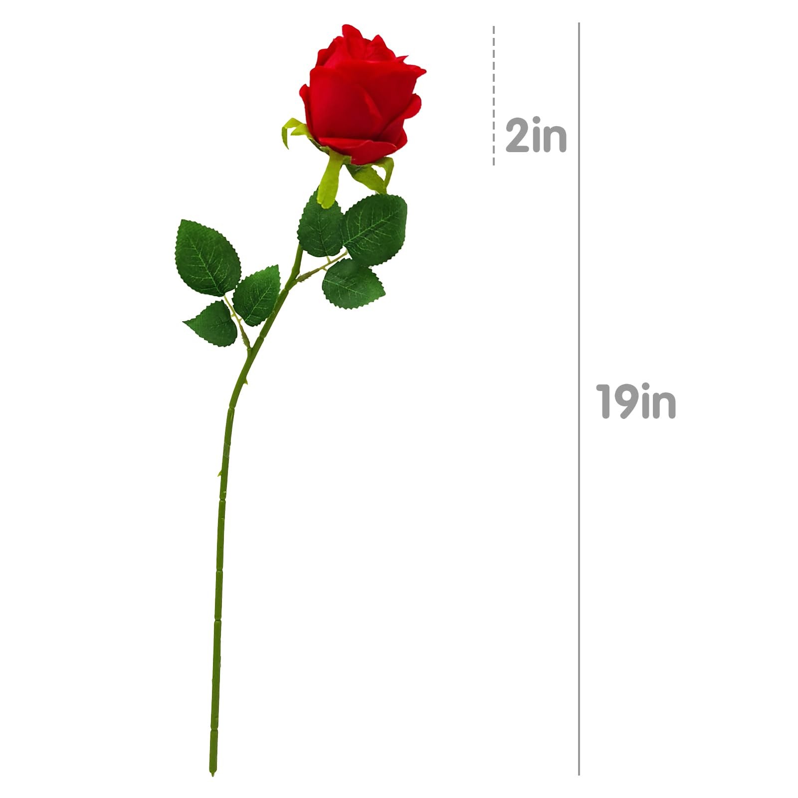 12PCS Red Artificial Roses Realistic Faux Silk Flowers for Home Decor &