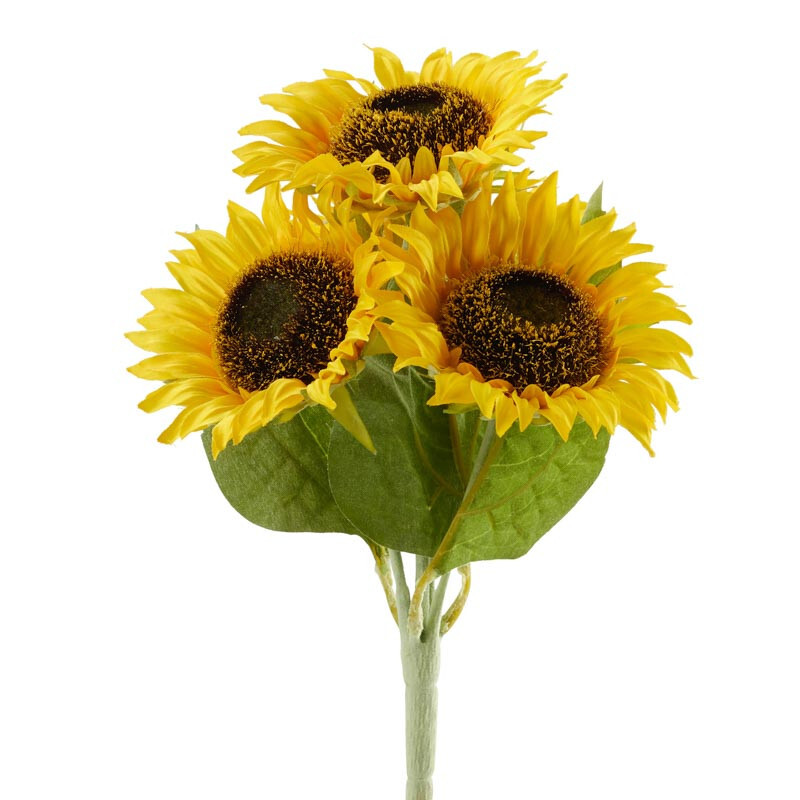 Set of 2 Realistic Artificial Sunflower Bushes