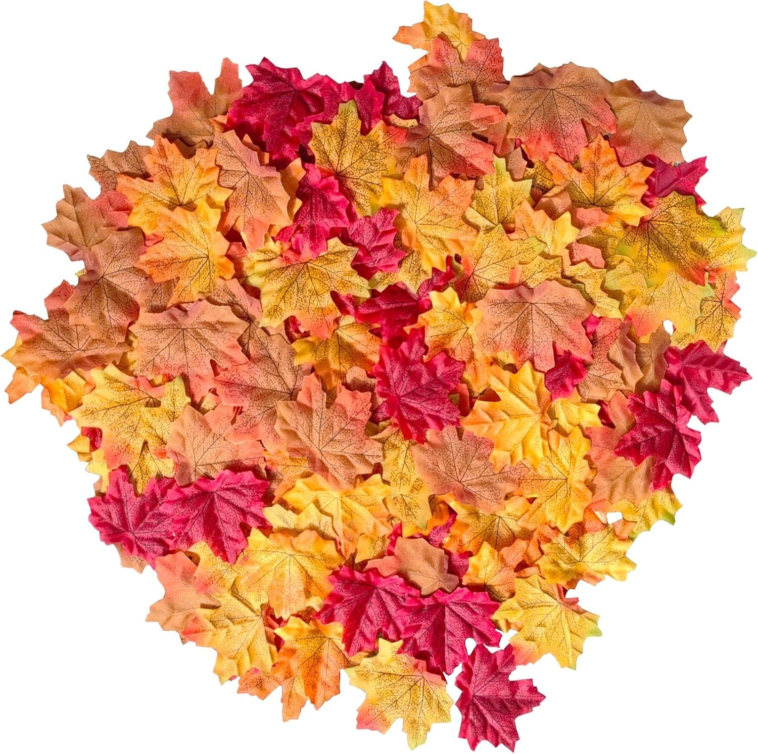 200psc Fake Fall Maple Leaves – Artificial Autumn Leaf Decorations for Home P…