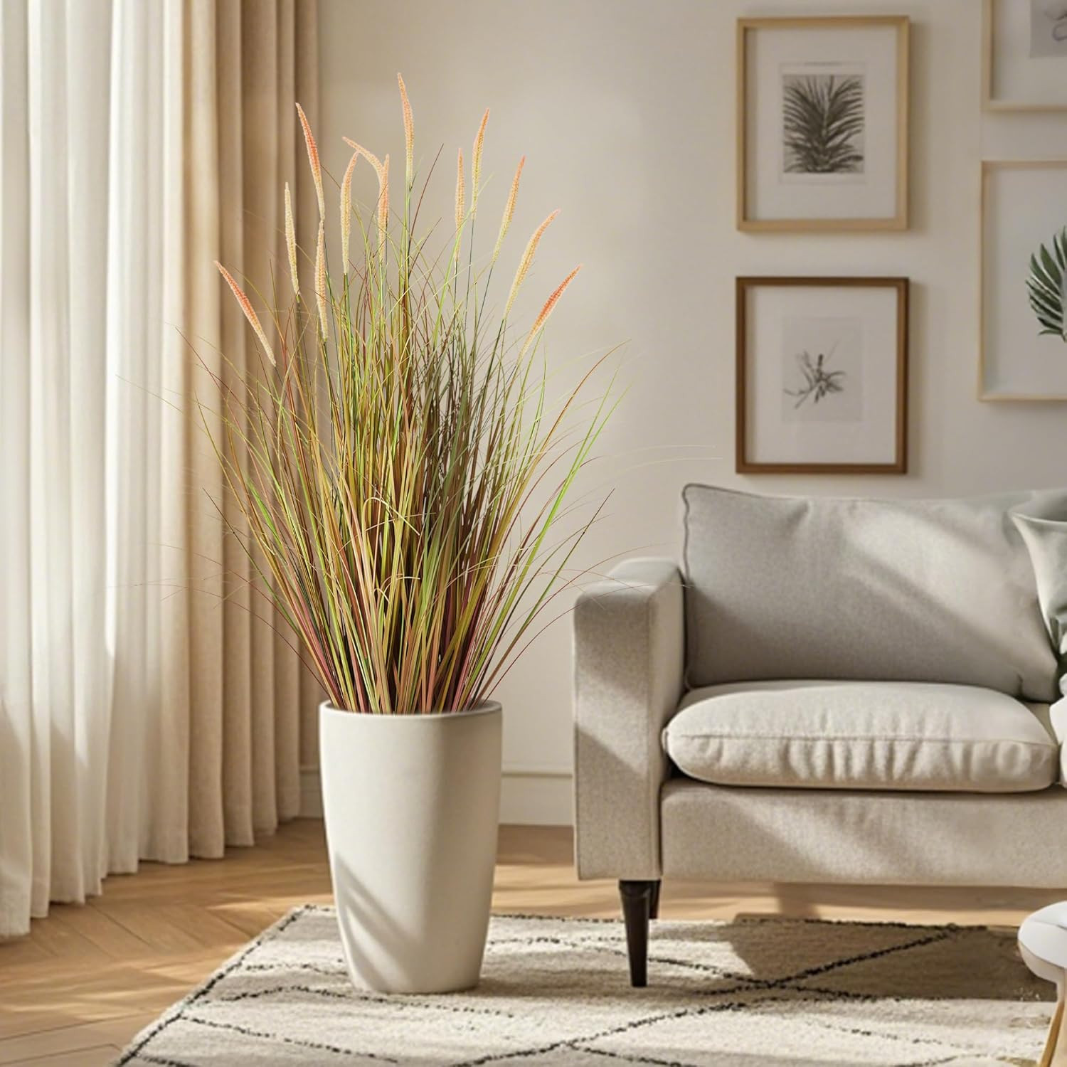 3Ft 2-Pack Artificial Cattail Grass for Home, Office, Wedding Decor