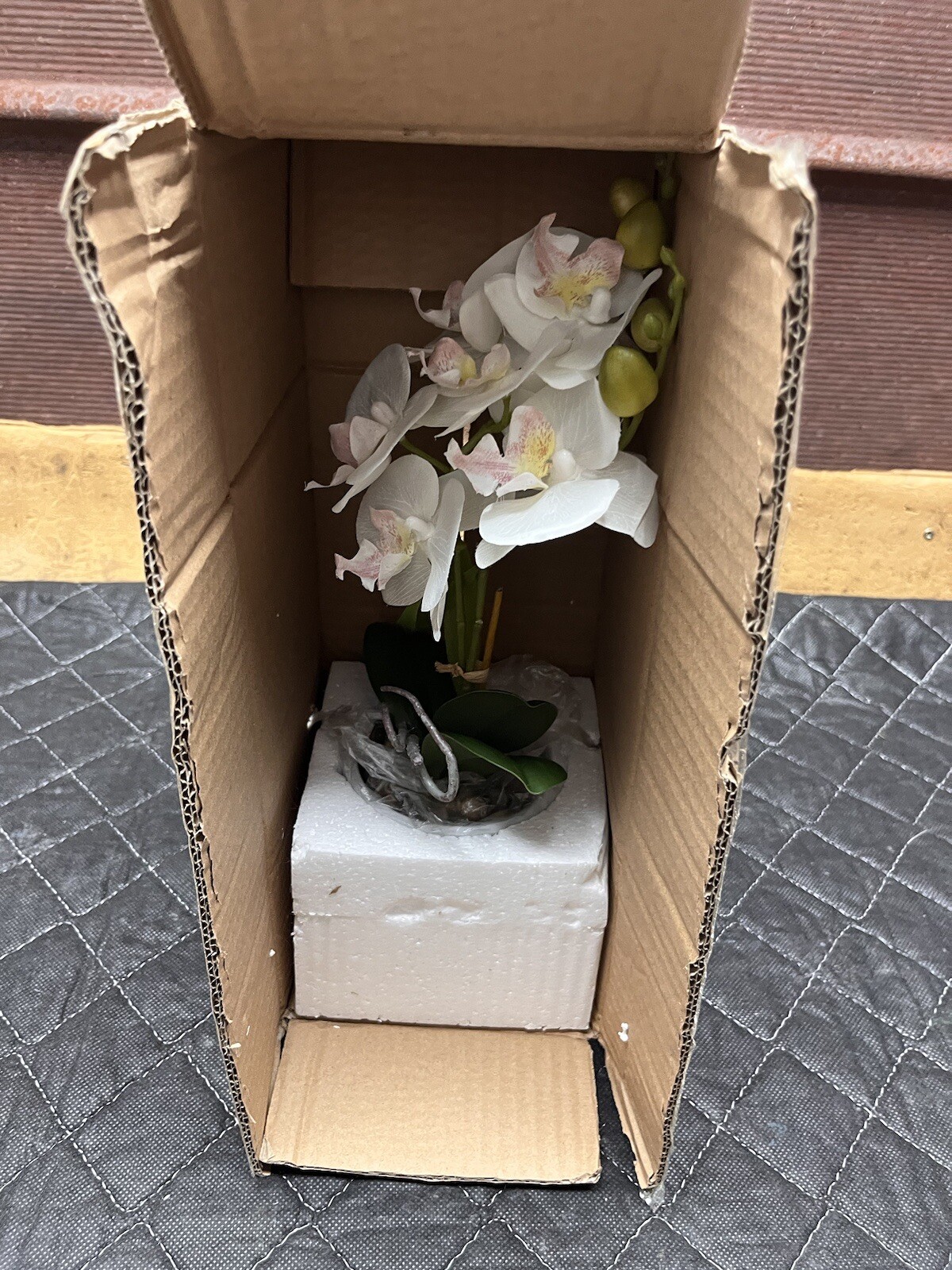 Jusdreen Artificial Flower Bonsai with Glass Vase, M2