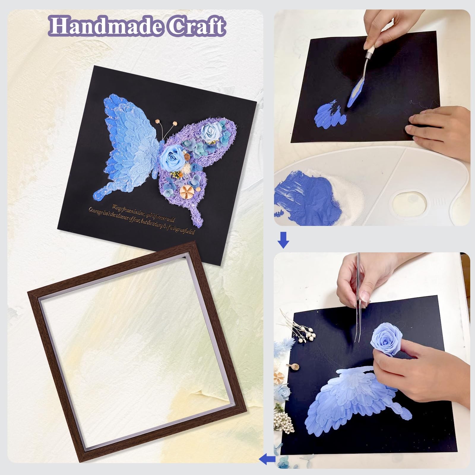 10x10In Butterfly Shadow Box Frame for Preserved Flowers – Handmade Forever F…