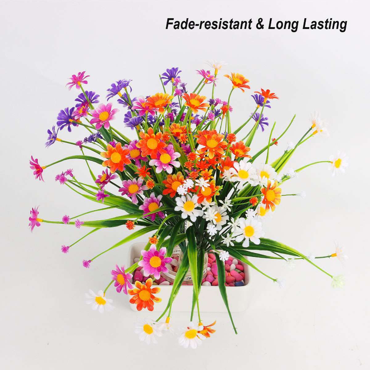 43 Heads 7 Twigs Artificial Flowers Plants Wedding Home Garden In/Outdoor Decor